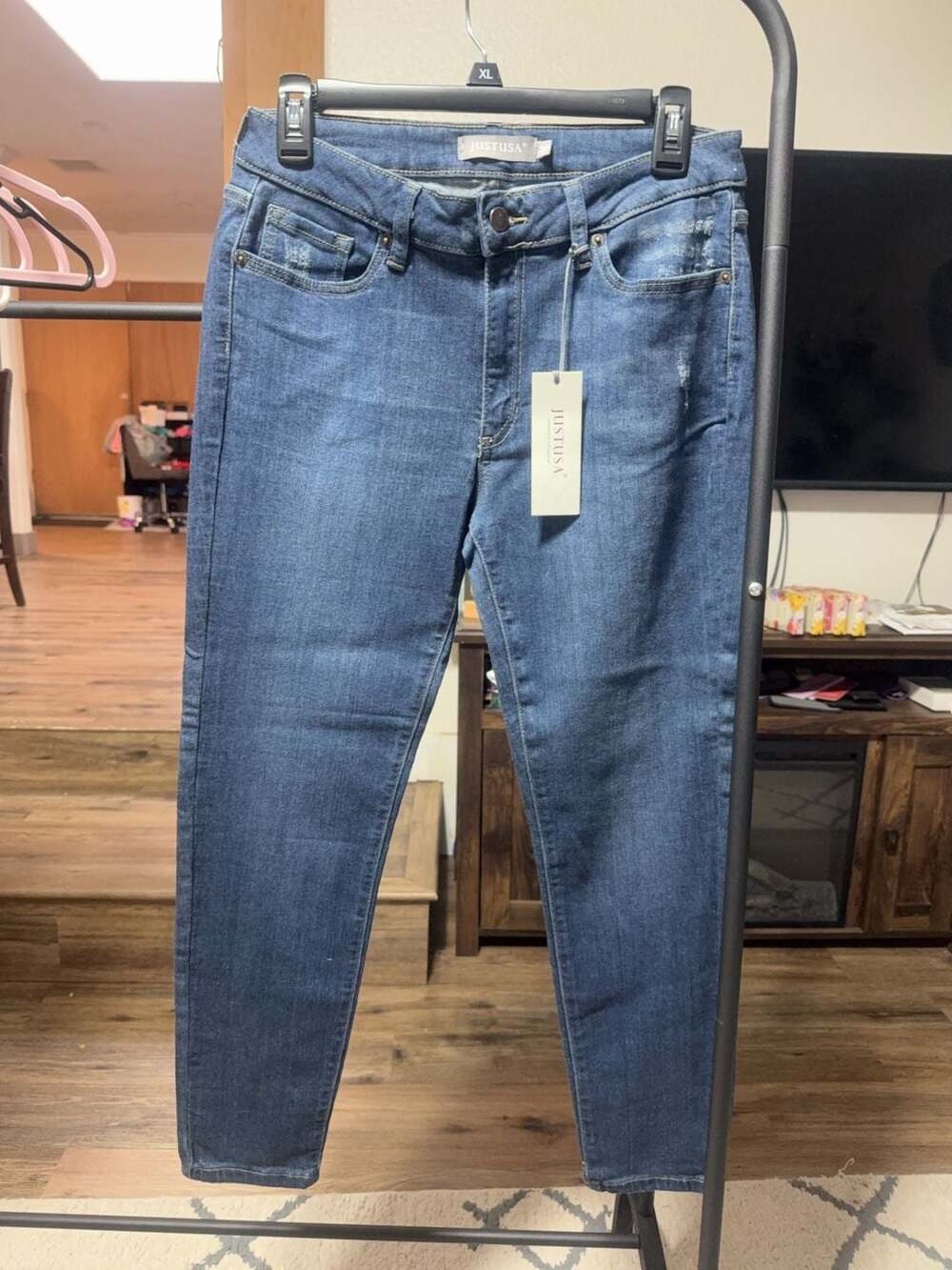 JustUSA AB862 Dark Denim Cropped Skinny Jeans Size 30
